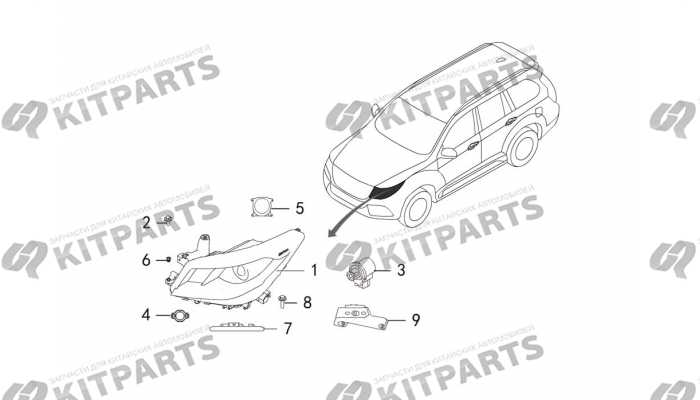 Передние фары Haval H9