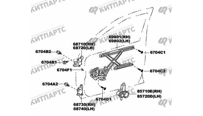 Стеклоподъемники и петли передней двери FAW Vita