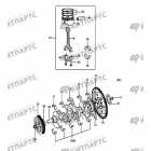 Поршень, коленвал и маховик 2.0 AT