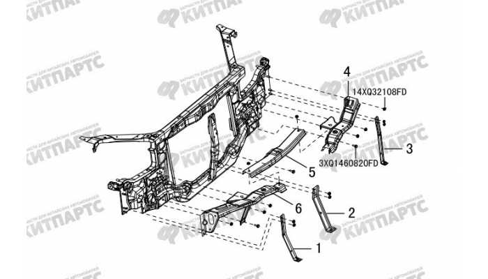 Усилитель переднего бампера Great Wall Hover H3