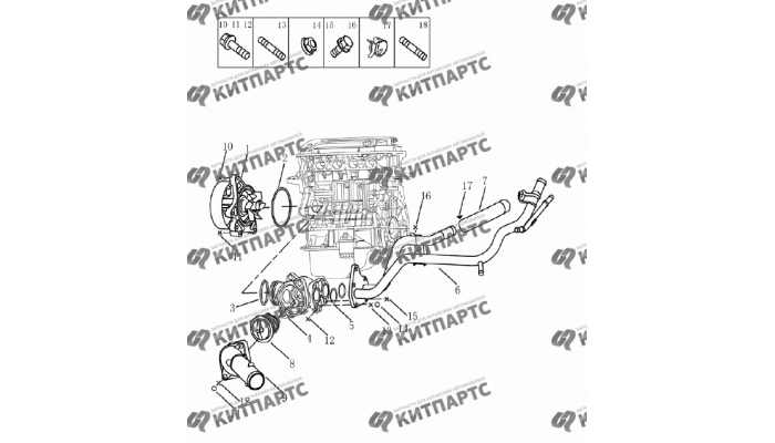 Насос водяной (1,5 L DVVT) Geely Emgrand (EC7)