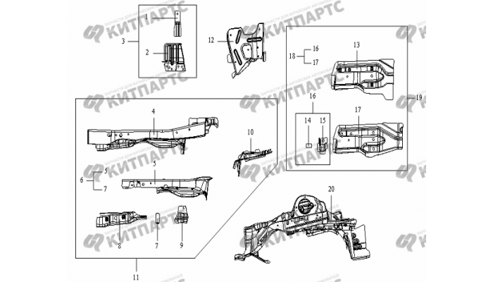 Лонжерон передний левый Geely Otaka (CK)