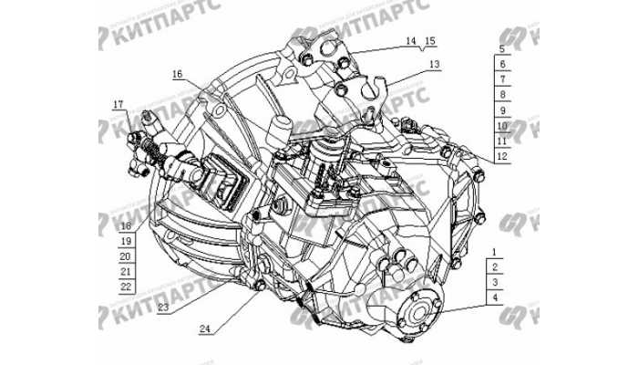 Внешние компоненты КПП Geely Vision (FC)